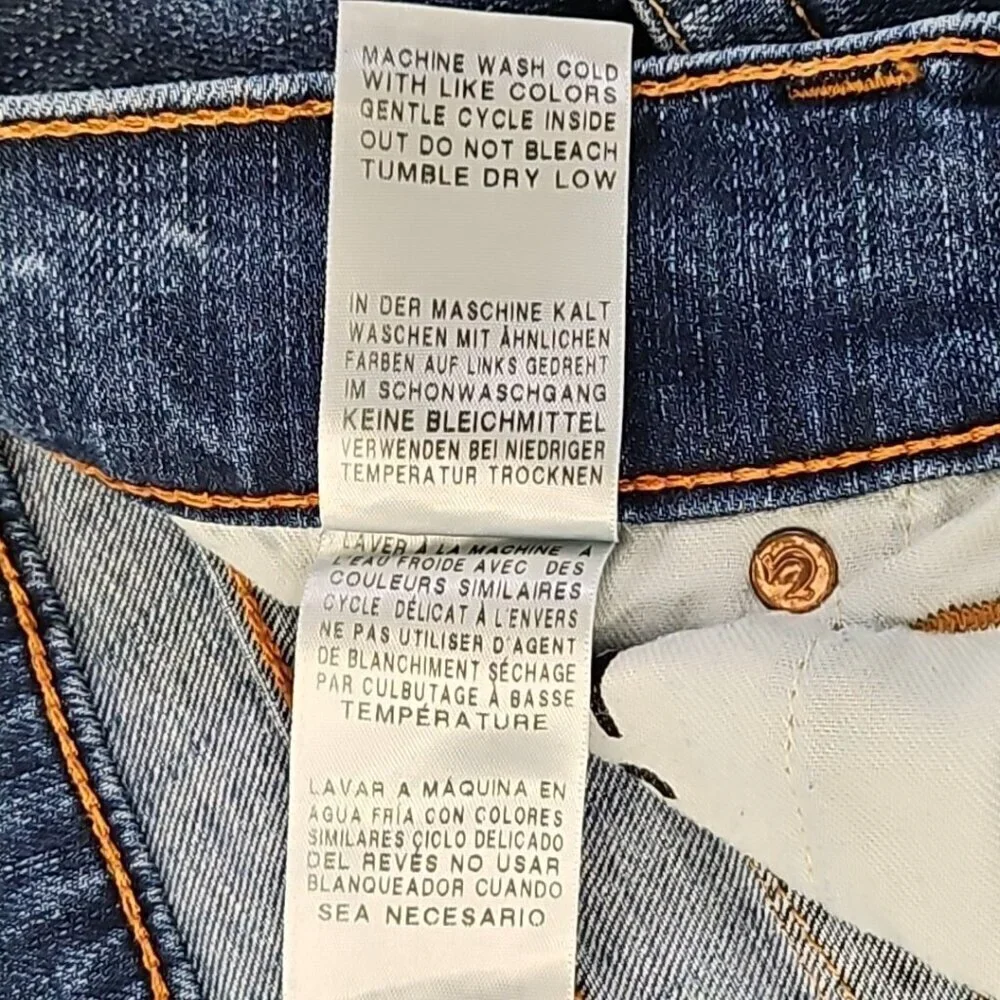 True Religion Jeans‎ Men's 42x31 Blue Straight Denim Faded Whiskers Streetwear